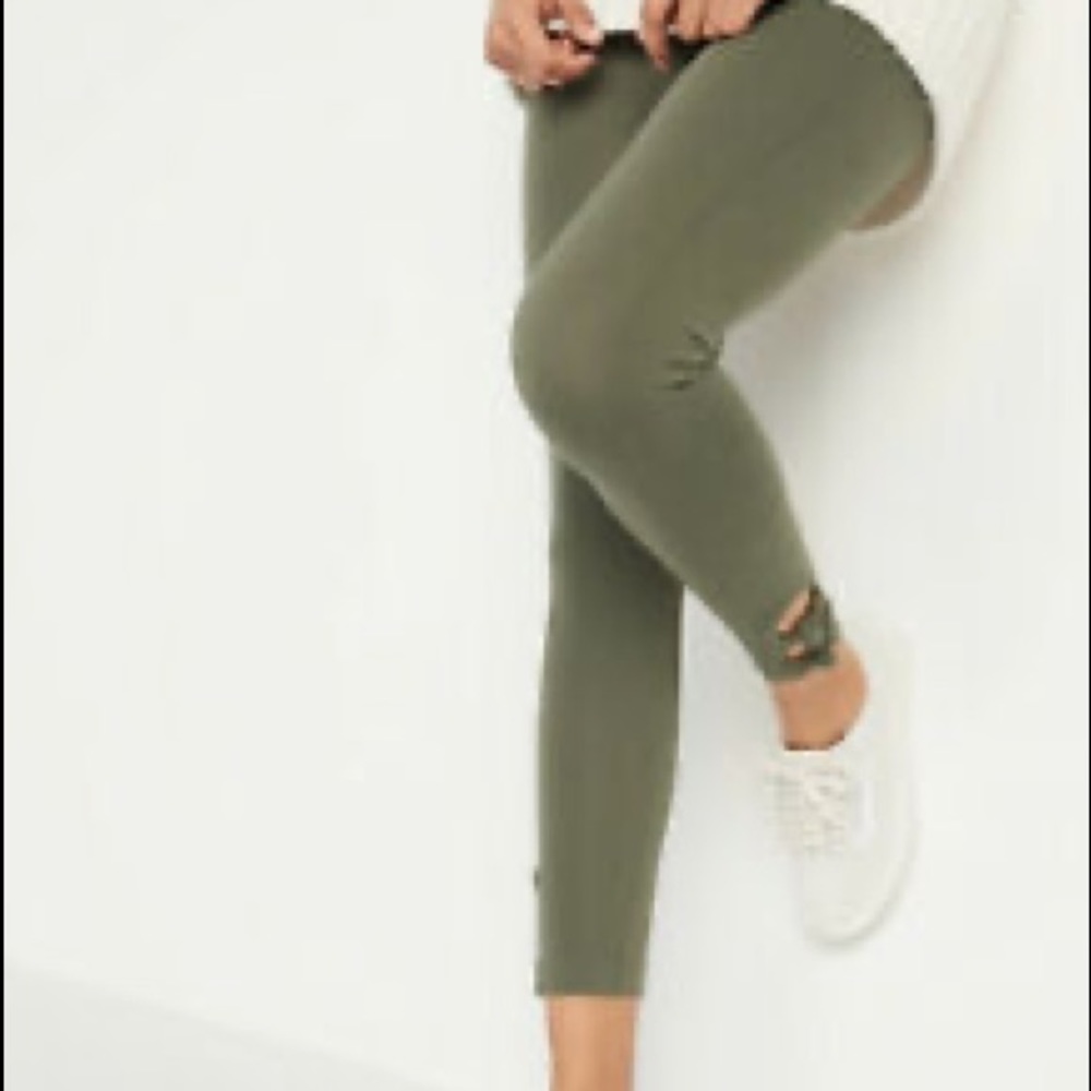 Old Navy High Waisted Double Knot Hem Ankle Leggings